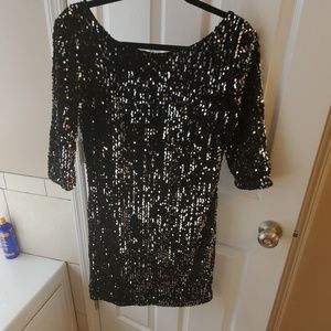 Black sequin dress